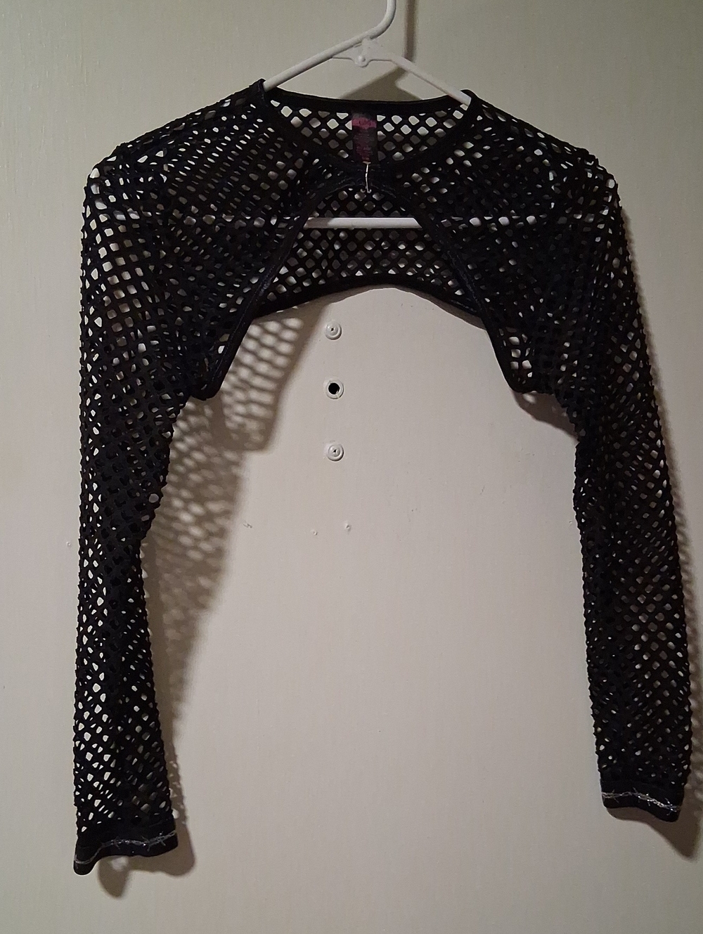 Vibes Black Fishnet Long-Sleeve Bolero Shrug NWOT